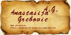 Anastasija Grebović vizit kartica